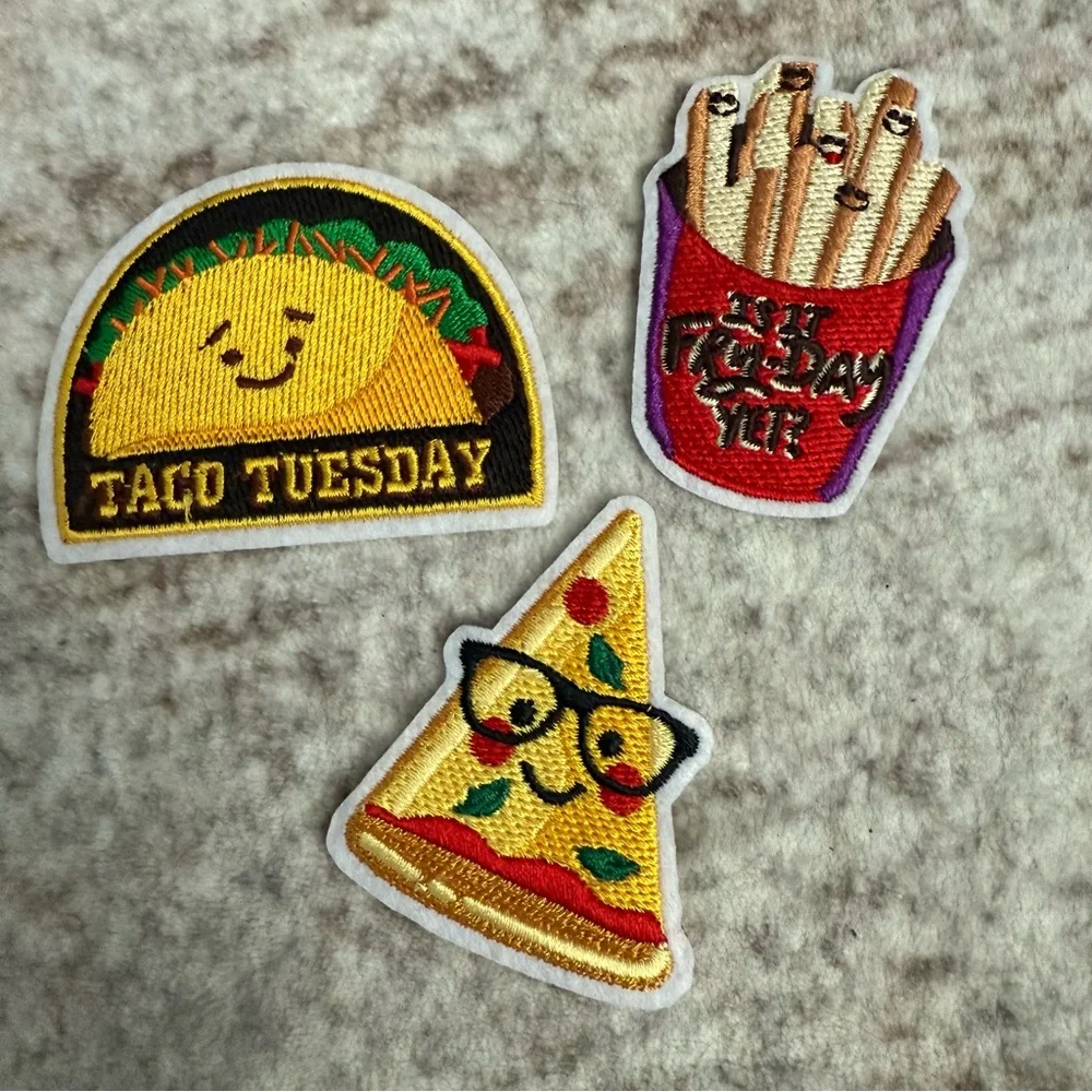 Fun Food Embroidered Patches Set